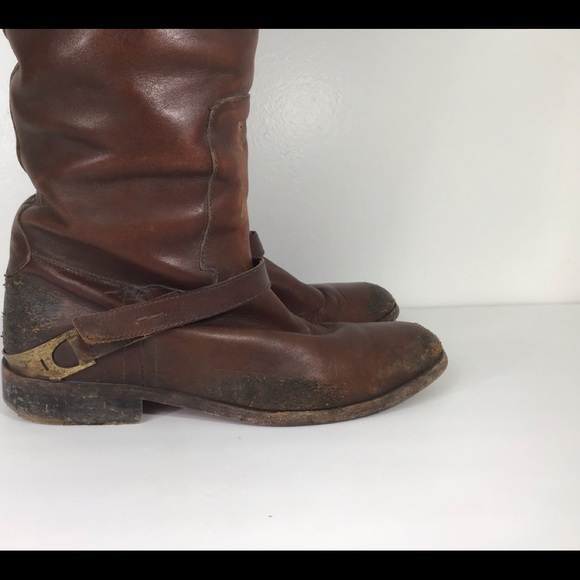 GOLDEN GOOSE CHARLIE DISTRESSED LEATHER RIDING CLAMP BOOTS SZ EUR 38 US 8 - Picture 10 of 15